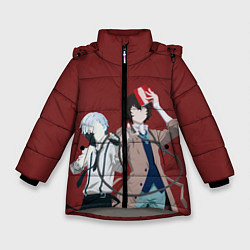 Куртка зимняя для девочки Atsushi Nakajima & Osamu Dazai, цвет: 3D-светло-серый