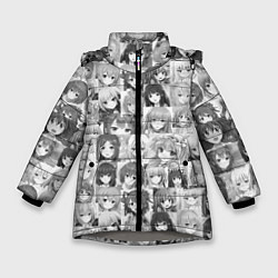 Куртка зимняя для девочки Аниме девушки, цвет: 3D-светло-серый