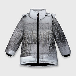 Куртка зимняя для девочки Зимняя природа, цвет: 3D-черный