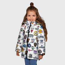 Куртка зимняя для девочки NBA Pattern, цвет: 3D-черный — фото 2