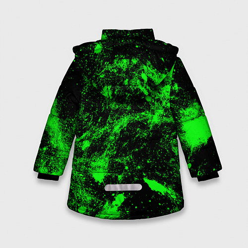 Зимняя куртка для девочки Зелёная краска / 3D-Светло-серый – фото 2
