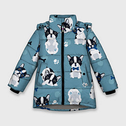 Куртка зимняя для девочки Собачки, цвет: 3D-светло-серый