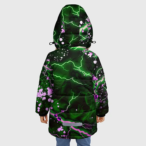Зимняя куртка для девочки GreenDay / 3D-Черный – фото 4