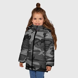 Куртка зимняя для девочки Военный камуфляж, цвет: 3D-светло-серый — фото 2