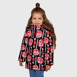 Куртка зимняя для девочки Леденцы, цвет: 3D-красный — фото 2