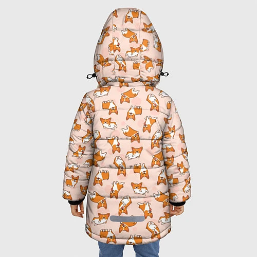 Зимняя куртка для девочки Корги / 3D-Светло-серый – фото 4