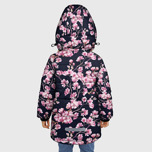 Зимняя куртка для девочки Сакура / 3D-Черный – фото 4