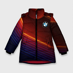 Куртка зимняя для девочки BMW, цвет: 3D-красный