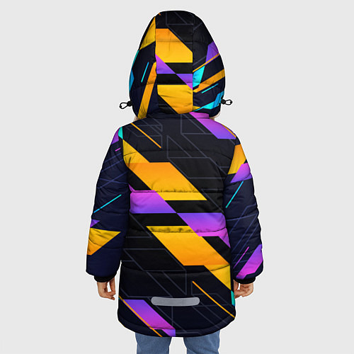Зимняя куртка для девочки Modern Geometry / 3D-Черный – фото 4