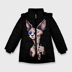 Куртка зимняя для девочки Сфинкс, цвет: 3D-черный