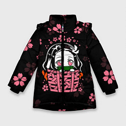 Куртка зимняя для девочки KIMETSU NO YAIBA, цвет: 3D-черный