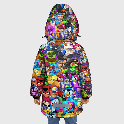 Зимняя куртка для девочки BRAWL STATS ВСЕ ПЕРСОНАЖИ / 3D-Черный – фото 4