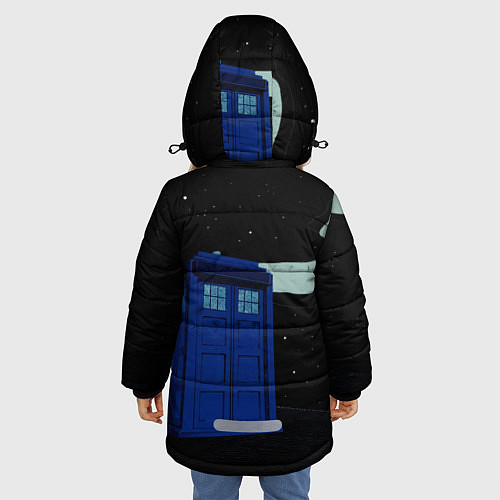 Зимняя куртка для девочки ТАРДИС / 3D-Черный – фото 4