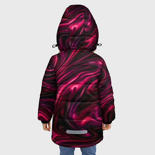 Зимняя куртка для девочки Abstract Fluid / 3D-Черный – фото 4