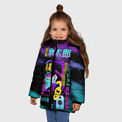 Куртка зимняя для девочки Приключения ДжоДжо, цвет: 3D-красный — фото 2