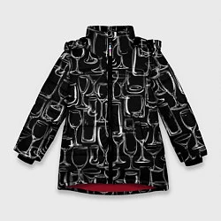 Куртка зимняя для девочки Стеклянный бармен, цвет: 3D-красный