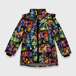 Куртка зимняя для девочки JoJo Bizarre Adventure, цвет: 3D-светло-серый