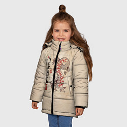 Куртка зимняя для девочки NCov Змей - Мне Чихать, цвет: 3D-черный — фото 2