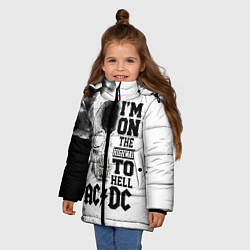 Куртка зимняя для девочки I'm on the highway to hell ACDC, цвет: 3D-красный — фото 2