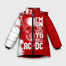 Куртка зимняя для девочки I'm on the highway to hell ACDC, цвет: 3D-черный