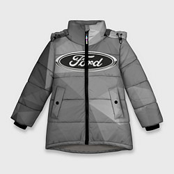Куртка зимняя для девочки Ford чб, цвет: 3D-светло-серый