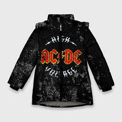 Куртка зимняя для девочки ACDC, цвет: 3D-светло-серый