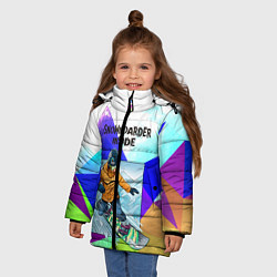 Куртка зимняя для девочки Сноуборд, цвет: 3D-черный — фото 2