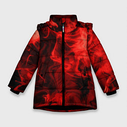 Куртка зимняя для девочки Красный дым, цвет: 3D-черный