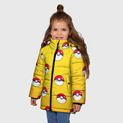 Куртка зимняя для девочки Покеболы, цвет: 3D-черный — фото 2