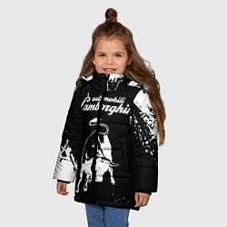Куртка зимняя для девочки Lamborghini, цвет: 3D-черный — фото 2