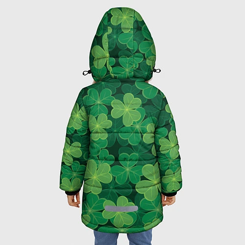 Зимняя куртка для девочки Ирландский клевер / 3D-Черный – фото 4