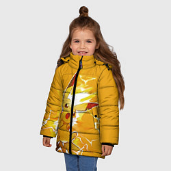 Куртка зимняя для девочки PikaPika, цвет: 3D-черный — фото 2