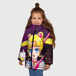 Куртка зимняя для девочки Sailor Moon, цвет: 3D-черный — фото 2