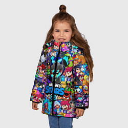 Куртка зимняя для девочки BRAWL STARS, цвет: 3D-светло-серый — фото 2