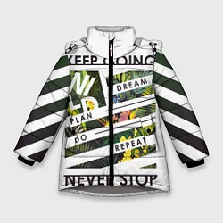 Куртка зимняя для девочки Off-White: Keep Going, цвет: 3D-светло-серый