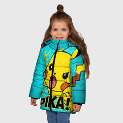 Куртка зимняя для девочки ПИКАЧУ, цвет: 3D-черный — фото 2