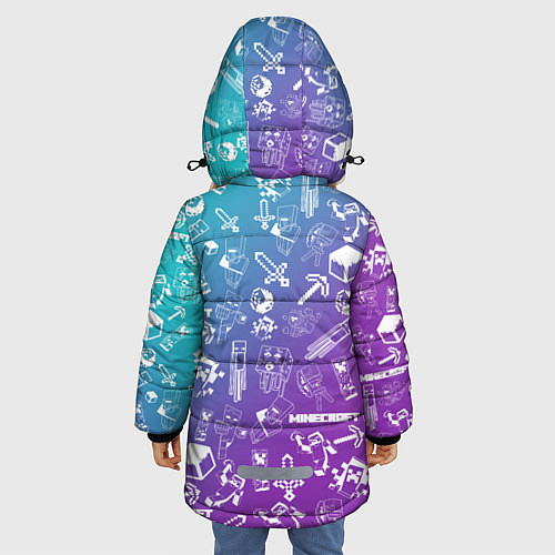 Зимняя куртка для девочки Minecraft pattern / 3D-Черный – фото 4