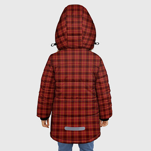 Зимняя куртка для девочки Шотландка / 3D-Черный – фото 4