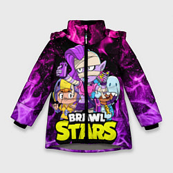 Куртка зимняя для девочки BRAWL STARS EMZ, цвет: 3D-светло-серый