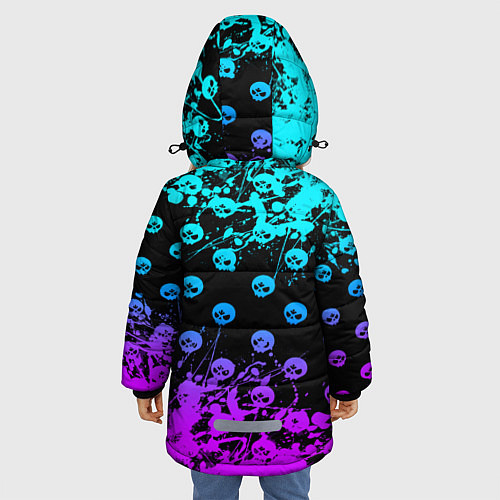 Зимняя куртка для девочки Brawl stars 8-BIT / 3D-Черный – фото 4