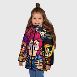 Куртка зимняя для девочки БРАВЛ СТАРС, цвет: 3D-черный — фото 2