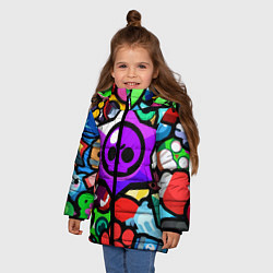 Куртка зимняя для девочки МИНИМАЛИЗМ БРАВЛ СТАРС, цвет: 3D-черный — фото 2
