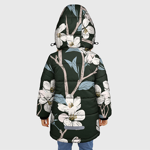 Зимняя куртка для девочки САКУРА / 3D-Черный – фото 4