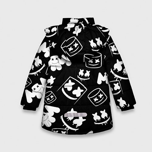 Зимняя куртка для девочки Marshmello ЧБ / 3D-Светло-серый – фото 2