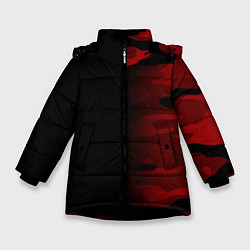 Куртка зимняя для девочки RED BLACK MILITARY CAMO, цвет: 3D-черный