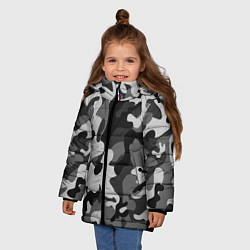 Куртка зимняя для девочки ГОРОДСКОЙ КАМУФЛЯЖ, цвет: 3D-черный — фото 2