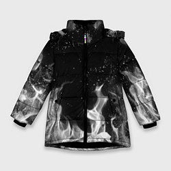 Куртка зимняя для девочки БЕЛЫЙ ОГОНЬ, цвет: 3D-черный