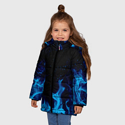 Куртка зимняя для девочки СИНИЙ ОГОНЬ, цвет: 3D-светло-серый — фото 2