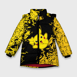Куртка зимняя для девочки Пикачу Oko, цвет: 3D-красный