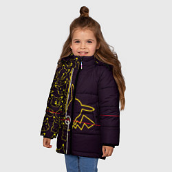 Куртка зимняя для девочки Пикачу Oko, цвет: 3D-черный — фото 2